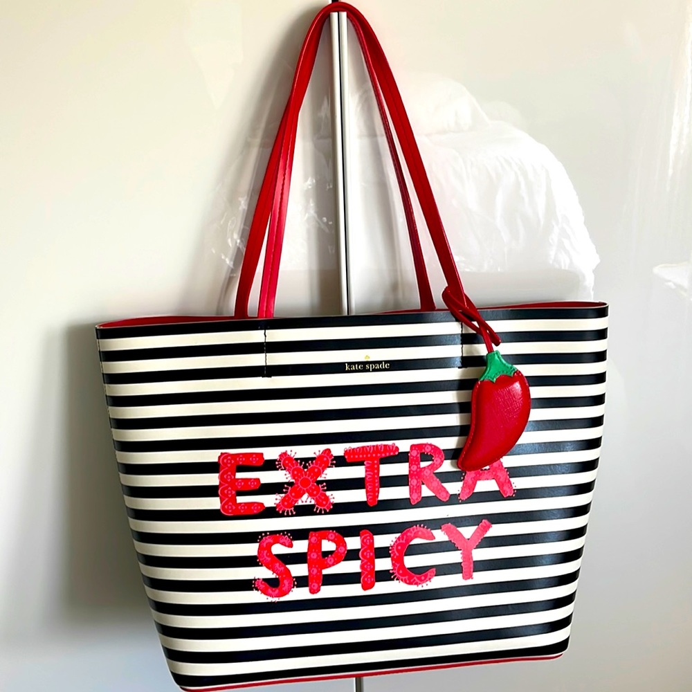 KATE SPADE EXTRA SPICY Little Len Chili Tote Bag